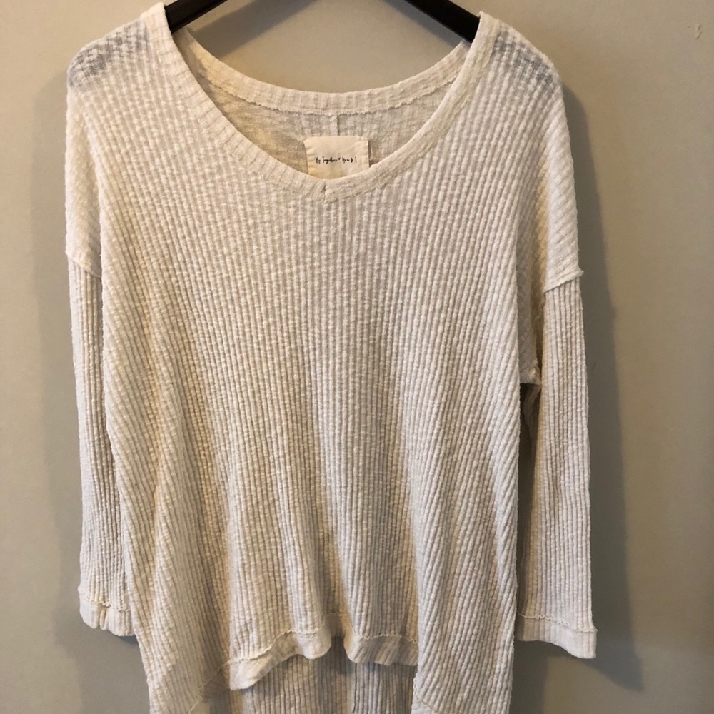 High low cream v-neck tunic